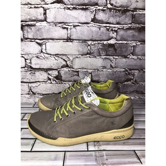Ecco Biom Hybrid Gray Yak Leather Green Golf Shoes Spikeless Men Sz 43EU/10M US - Picture 1 of 16